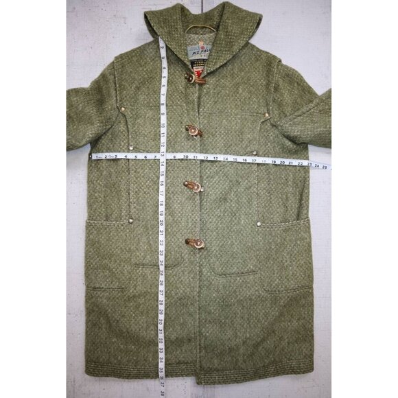 Vintage 70s Piz Palu Tyroler Loden Coat Green Rare Made In Austria Size 14 - Picture 6 of 9